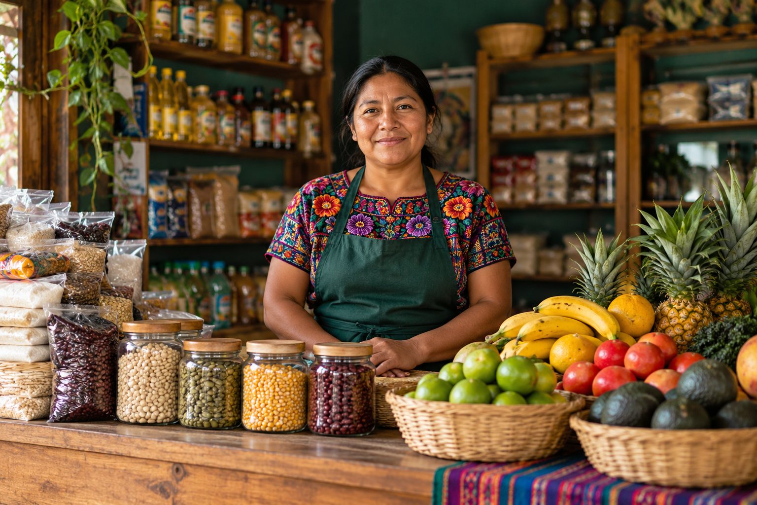 Productos en el mostrador de una abarrotería.